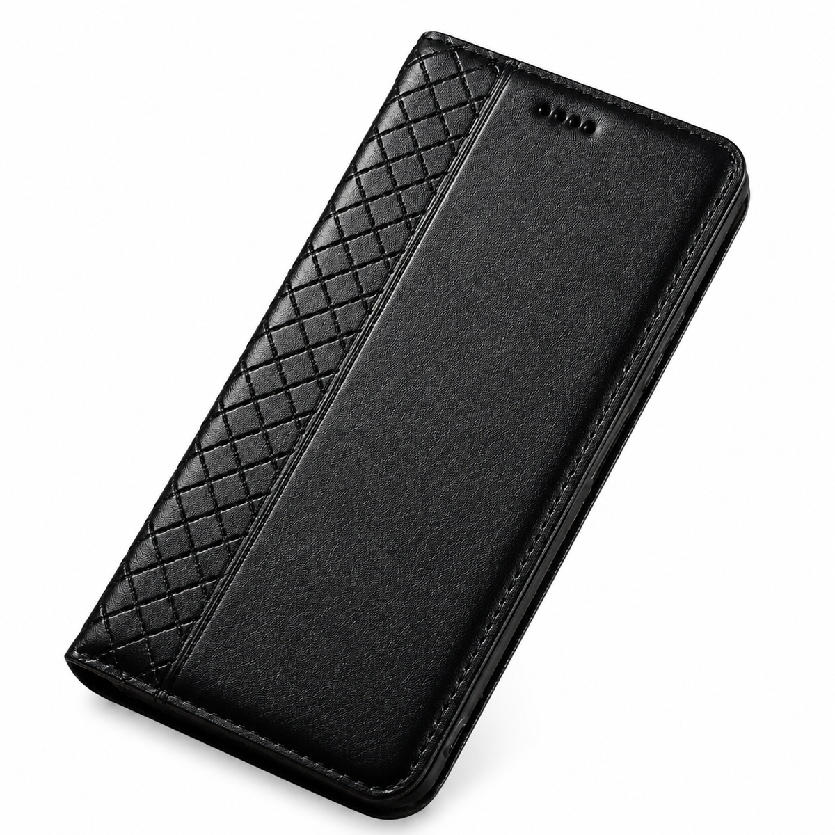 Premium iPhone Case Genuine Nappa Leather Wallet Flip Cover Card Holder Magnetic Closure Shockproof Protection Full Body Slim Business Design