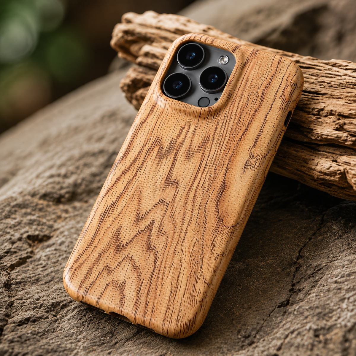 Premium iPhone Case Handmade Walnut Wood Shockproof Protective Cover TPU PC Hybrid Magnetic Attachment Anti Scratch Non Slip Slim Natural Wood Full Coverage