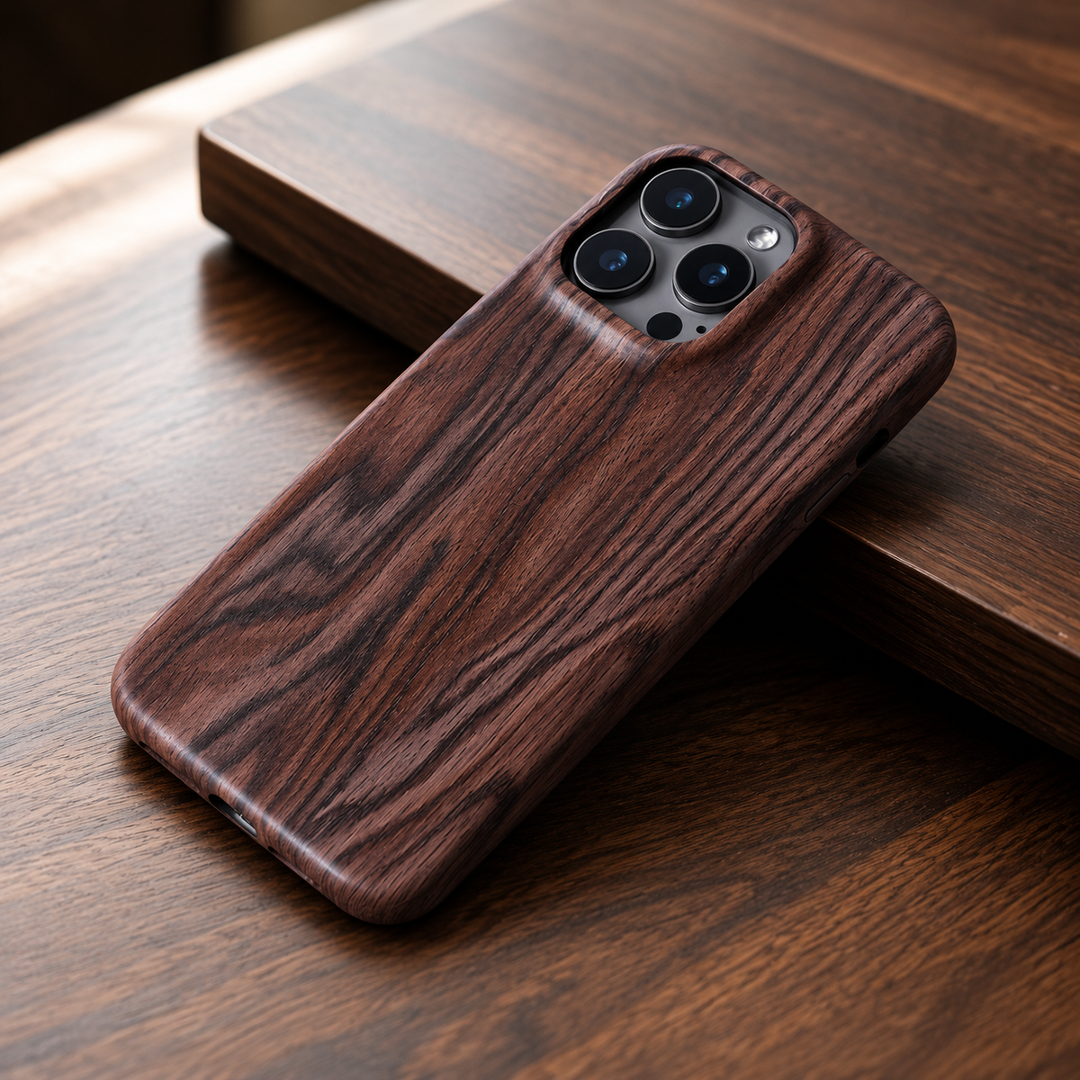 Premium iPhone Case Handmade Walnut Wood Shockproof Protective Cover TPU PC Hybrid Magnetic Attachment Anti Scratch Non Slip Slim Natural Wood Full Coverage