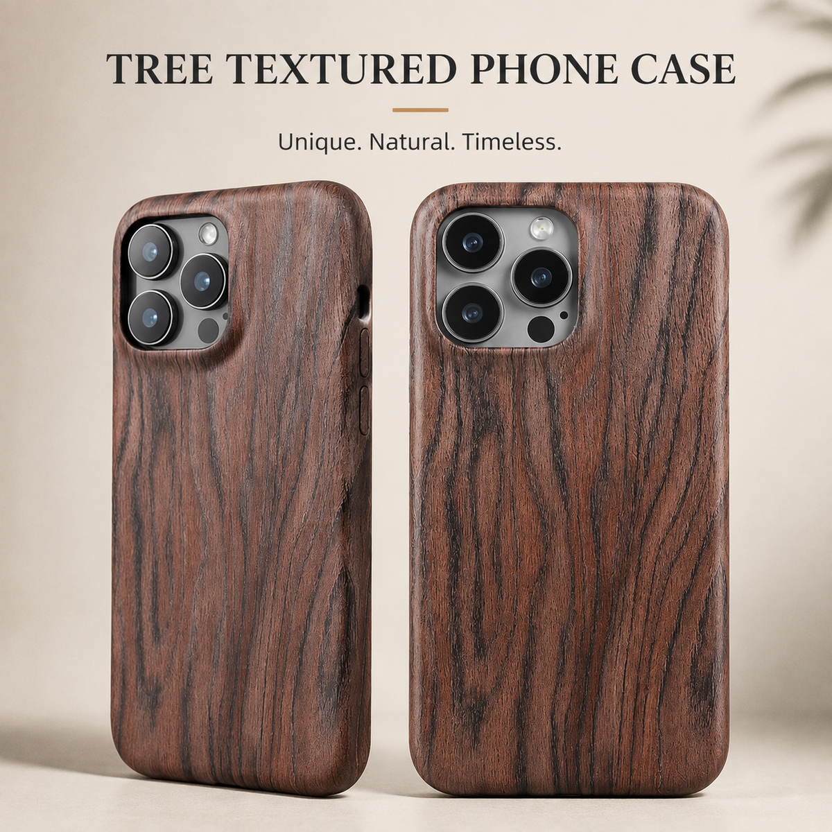 Premium iPhone Case Handmade Walnut Wood Shockproof Protective Cover TPU PC Hybrid Magnetic Attachment Anti Scratch Non Slip Slim Natural Wood Full Coverage
