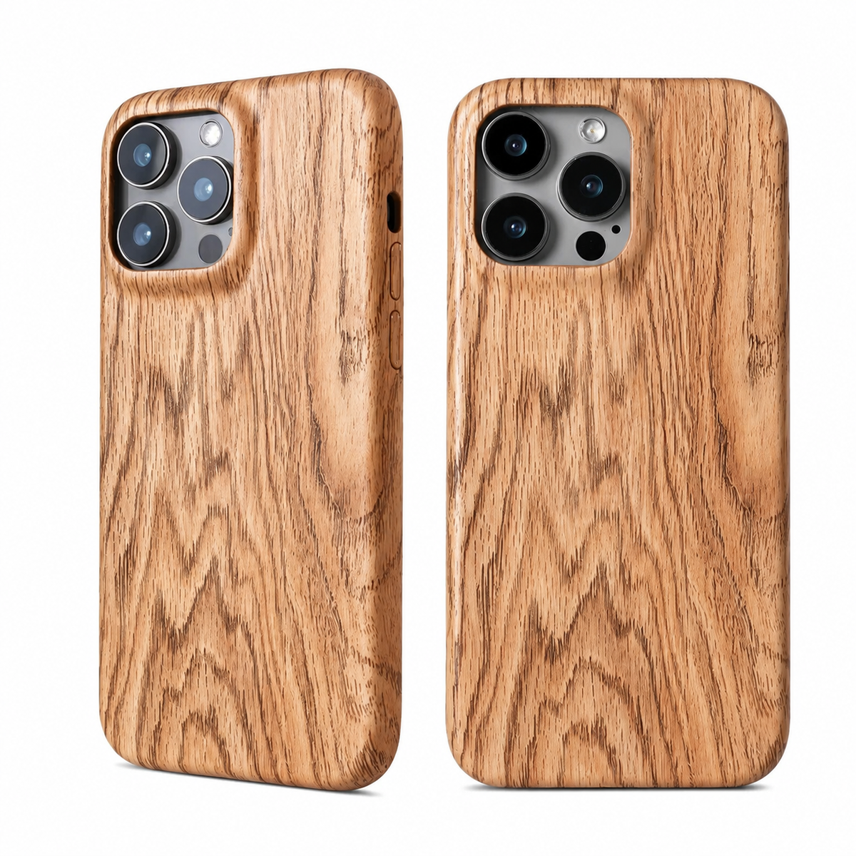 Premium iPhone Case Handmade Walnut Wood Shockproof Protective Cover TPU PC Hybrid Magnetic Attachment Anti Scratch Non Slip Slim Natural Wood Full Coverage