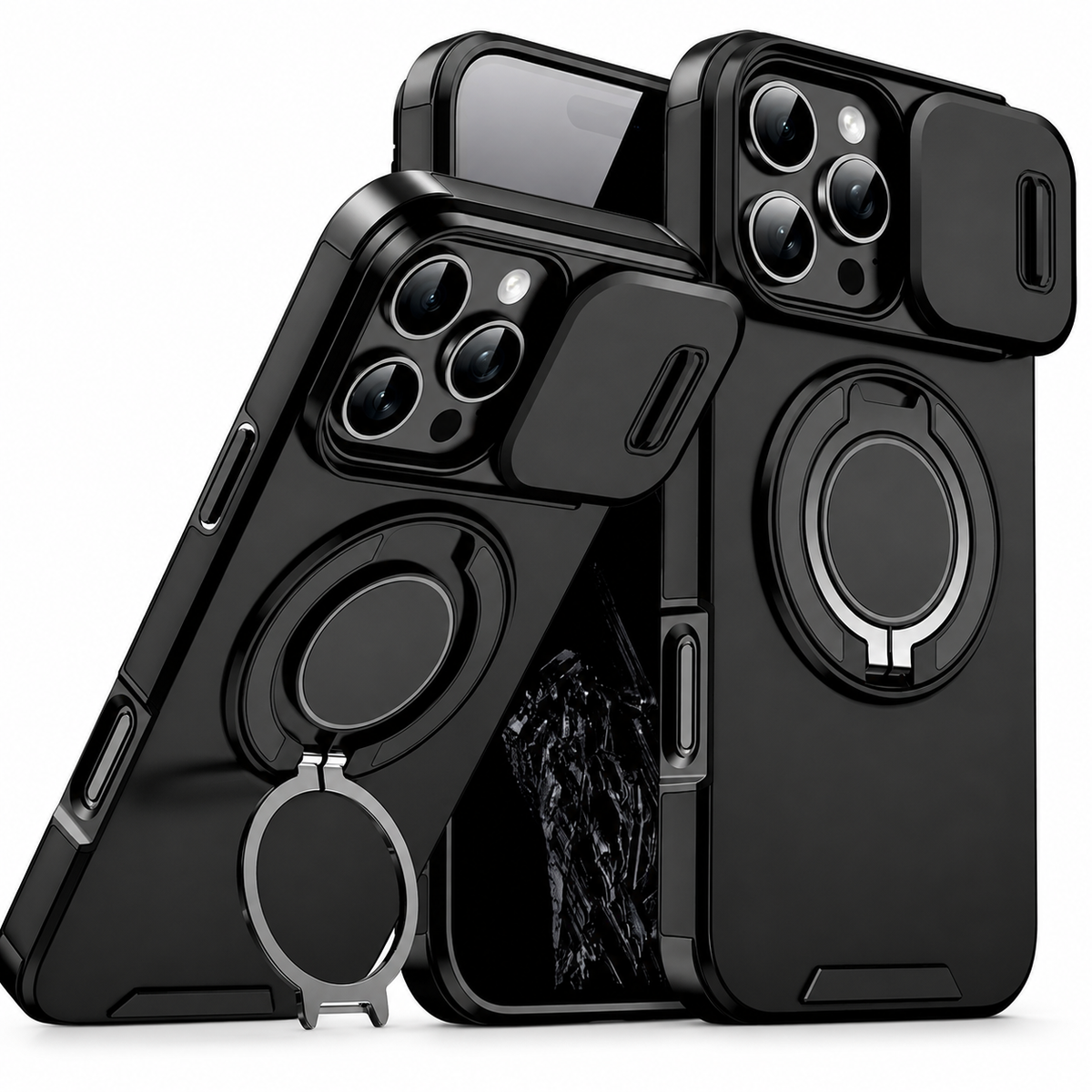 Premium iPhone Case Heavy Duty Armor Kickstand Car Mount Holder Shockproof PC TPU Anti Scratch Tough Full Coverage Protective Phone Cover Case Design