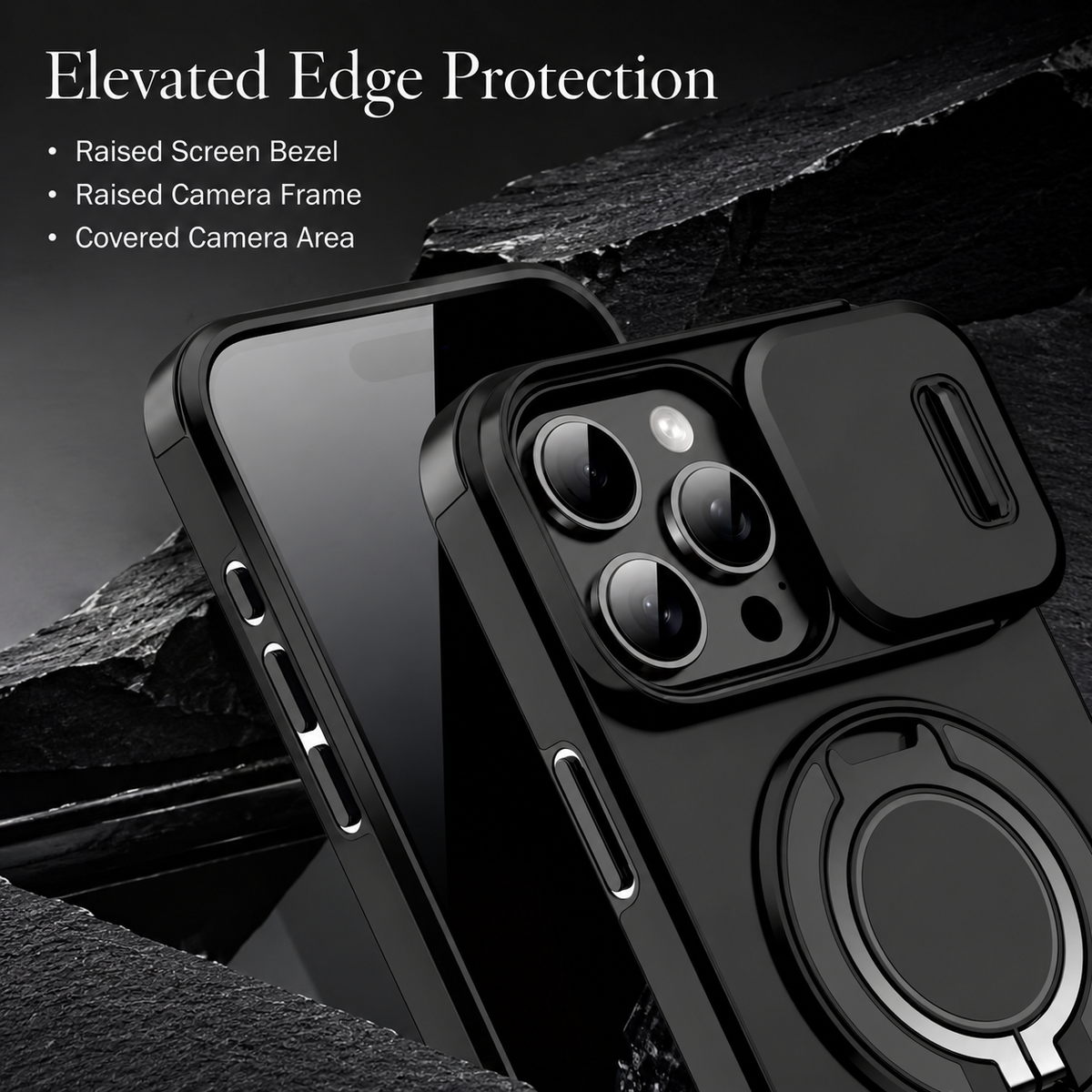 Premium iPhone Case Heavy Duty Armor Shockproof PC TPU Kickstand Car Mount Holder Anti Scratch Tough Full Coverage Rugged Protective Phone Cover Case