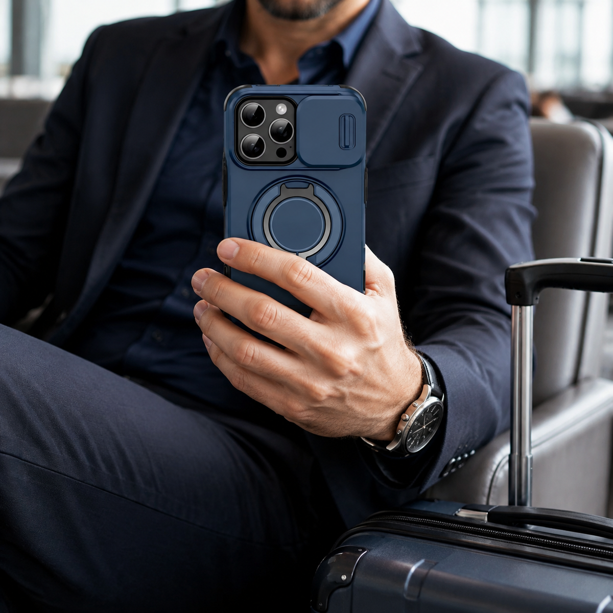 Premium iPhone Case Heavy Duty Armor Shockproof PC TPU Kickstand Car Mount Holder Anti Scratch Tough Full Coverage Rugged Protective Phone Cover Case