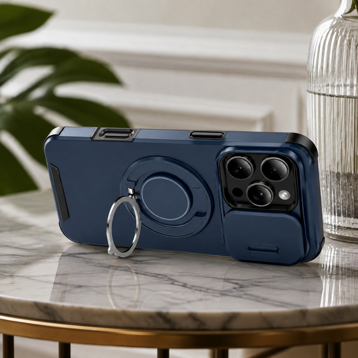 Premium iPhone Case Heavy Duty Armor Shockproof PC TPU Kickstand Car Mount Holder Anti Scratch Tough Full Coverage Rugged Protective Phone Cover Case
