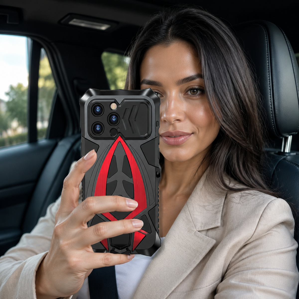Premium iPhone Case Heavy Duty Metal Armor Shockproof Full Coverage Protective Cover Dual Layer Anti Scratch Matte Non Slip Tough Reinforced Defender Bumper