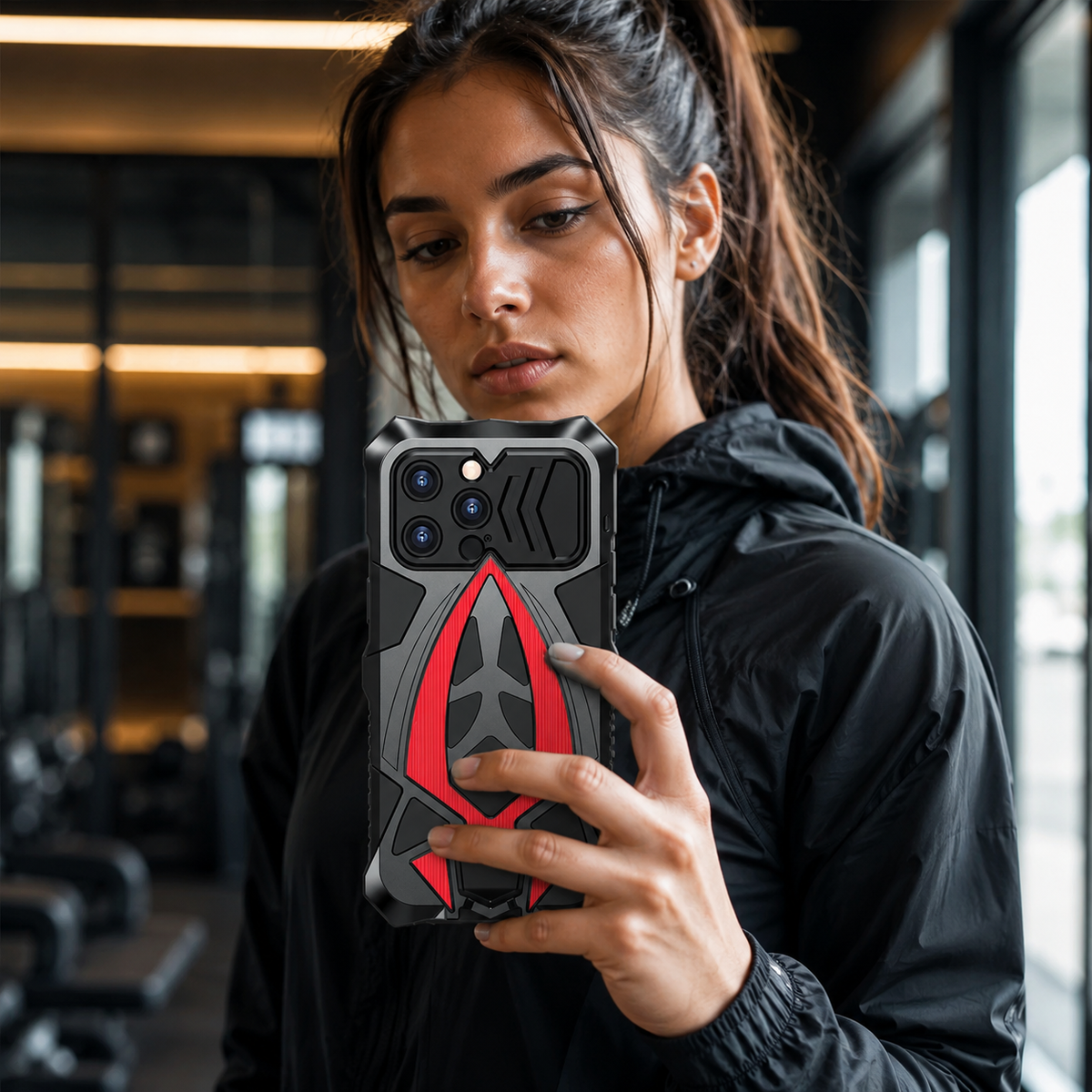 Premium iPhone Case Heavy Duty Metal Armor Shockproof Full Coverage Protective Cover Dual Layer Anti Scratch Matte Non Slip Tough Reinforced Defender Bumper