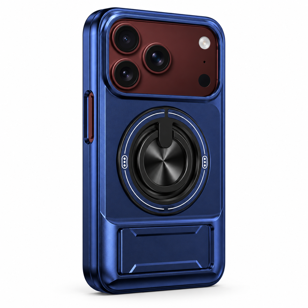 Premium iPhone Case Heavy Duty Rugged Armor Magnetic Ring Stand Slide Camera Protector Shockproof PC TPU Dual Layer Foldable Protective Cover Case