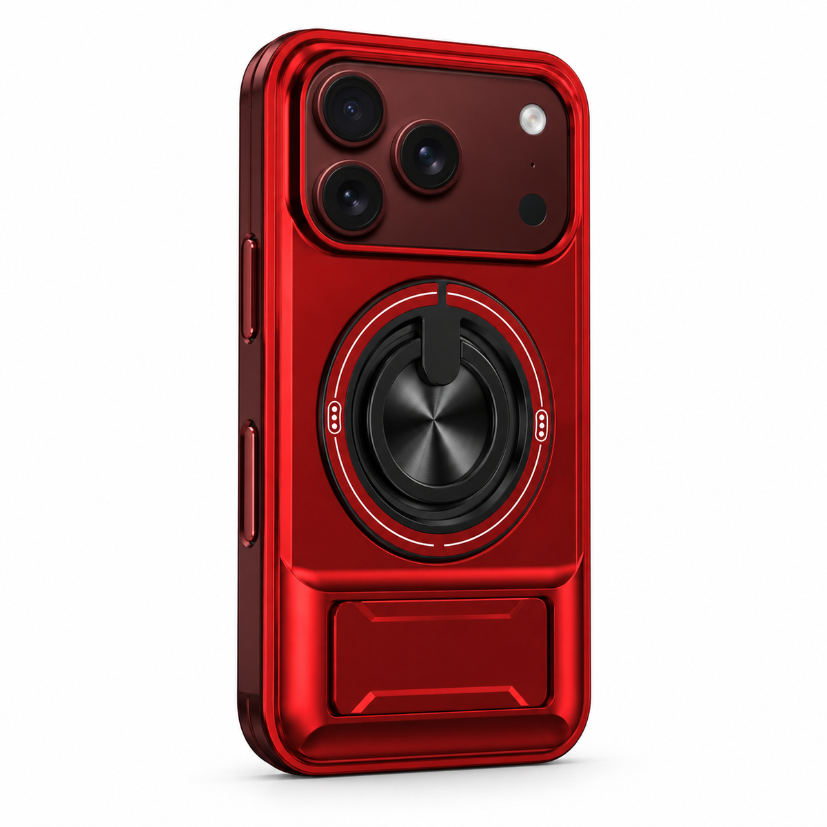 Premium iPhone Case Heavy Duty Rugged Armor Magnetic Ring Stand Slide Camera Protector Shockproof PC TPU Dual Layer Foldable Protective Cover Case