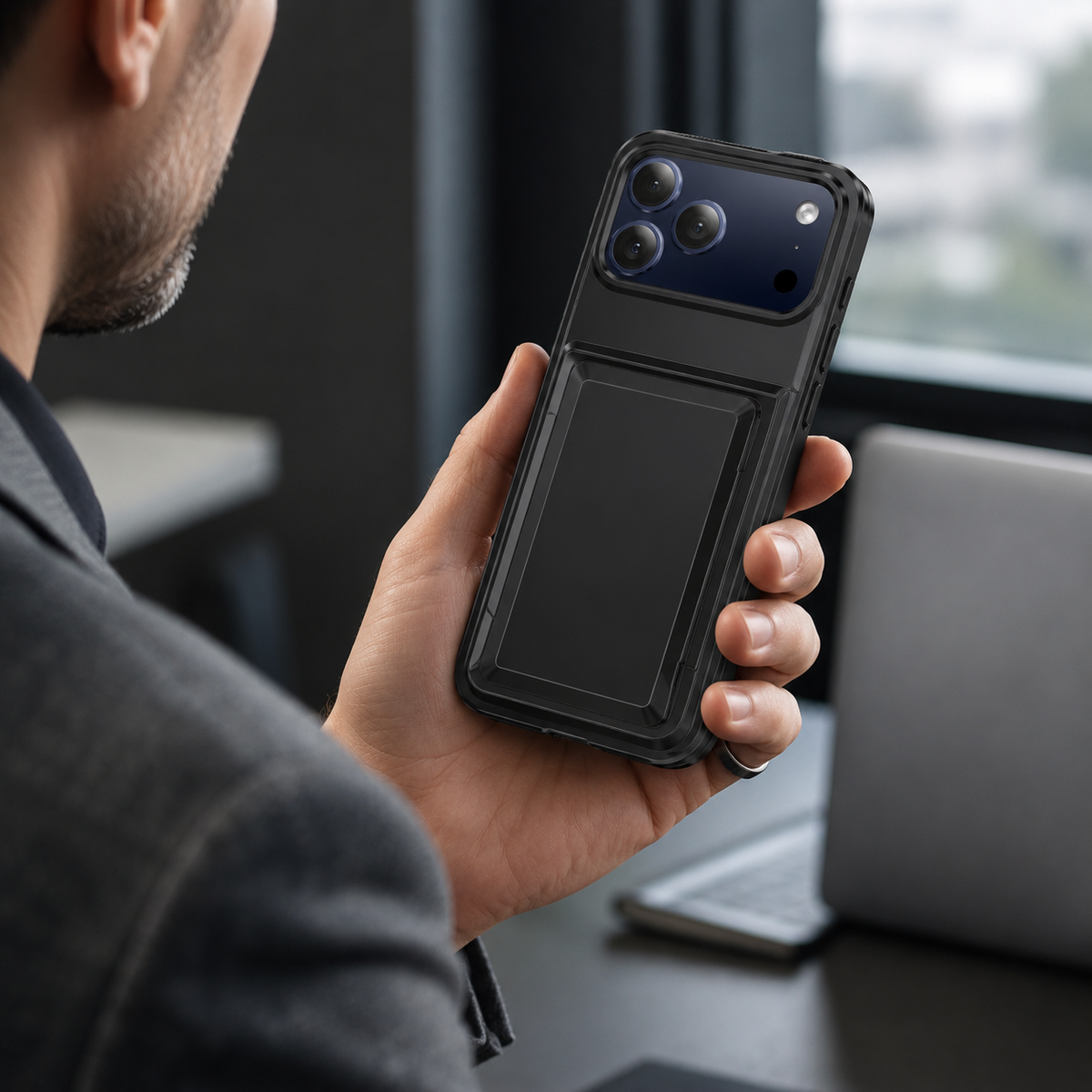 Premium iPhone Case Heavy Duty Wallet Card Holder Magnetic Shockproof Dual Layer PC Protective Cover Credit ID Storage Non Slip Reinforced Armor Case