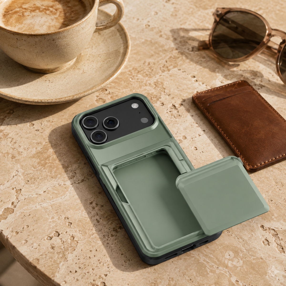 Premium iPhone Case Heavy Duty Wallet Card Holder Magnetic Shockproof Dual Layer PC Protective Cover Credit ID Storage Non Slip Reinforced Armor Case