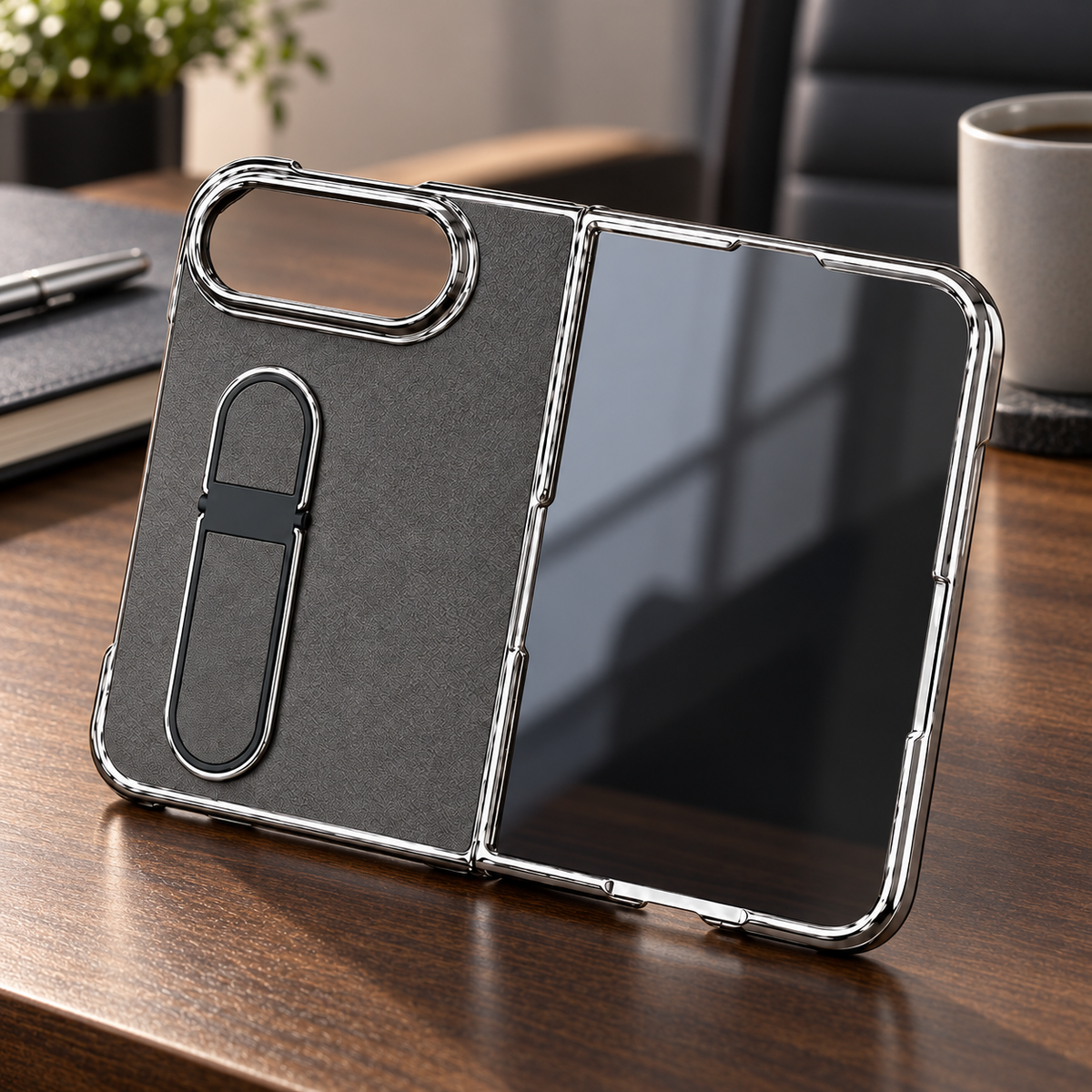 Premium iPhone Case Hidden Bar Folding Stand Shockproof PC TPU Full Coverage Sweat Resistant Holder Slim Foldable Protective Phone Cover Case Design