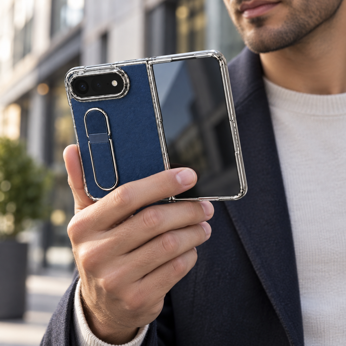 Premium iPhone Case Hidden Folding Bar Stand Shockproof PC TPU Full Coverage Sweat Resistant Holder Slim Foldable Protective Phone Cover Case Design