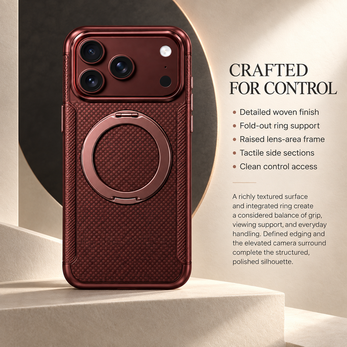 Premium iPhone Case Kevlar Style MagSafe Magnetic 360 Rotating Stand PC Foldable Business Slim Shockproof Protective Holder Cover Case Design