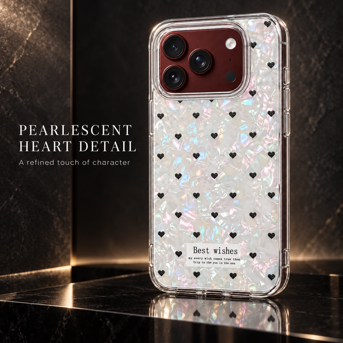 Premium iPhone Case Korean Butterfly Flower Heart Laser Pattern Acrylic Foldable Shockproof Hard Full Coverage Protective Phone Cover Case Design