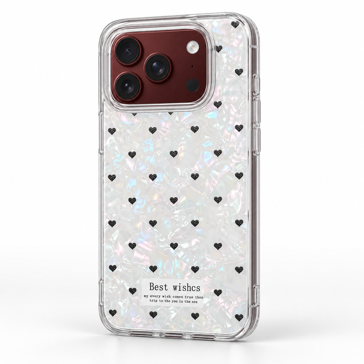 Premium iPhone Case Korean Butterfly Flower Heart Laser Pattern Acrylic Foldable Shockproof Hard Full Coverage Protective Phone Cover Case Design