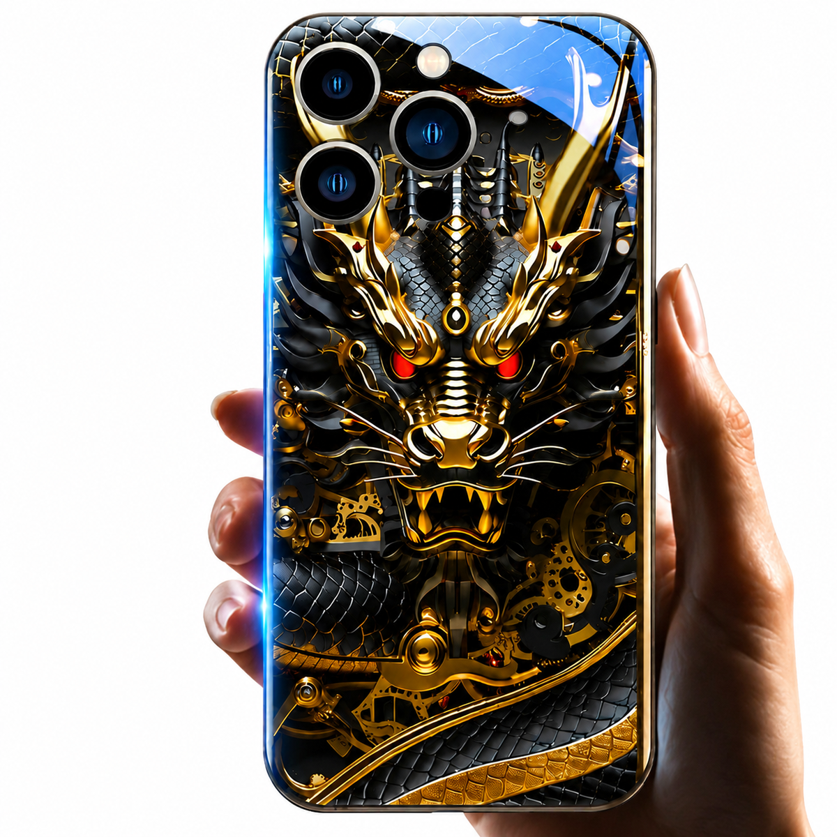 Premium iPhone Case LED Luminous Protective Cover Sound Reactive Tempered Glass Shockproof Camera Lens Protection Slim Full Coverage
