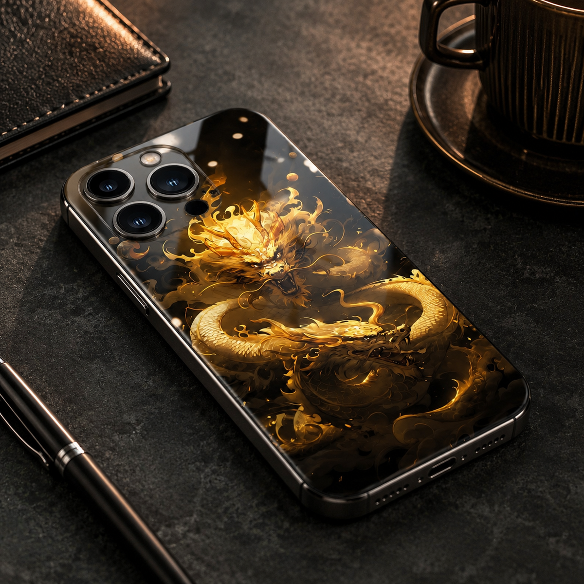 Premium iPhone Case LED Luminous Protective Cover Sound Reactive Tempered Glass Shockproof Camera Lens Protection Slim Full Coverage