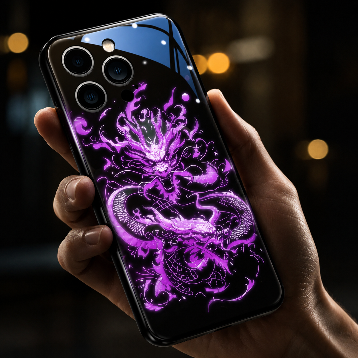 Premium iPhone Case LED Luminous Protective Cover Sound Reactive Tempered Glass Shockproof Camera Lens Protection Slim Full Coverage