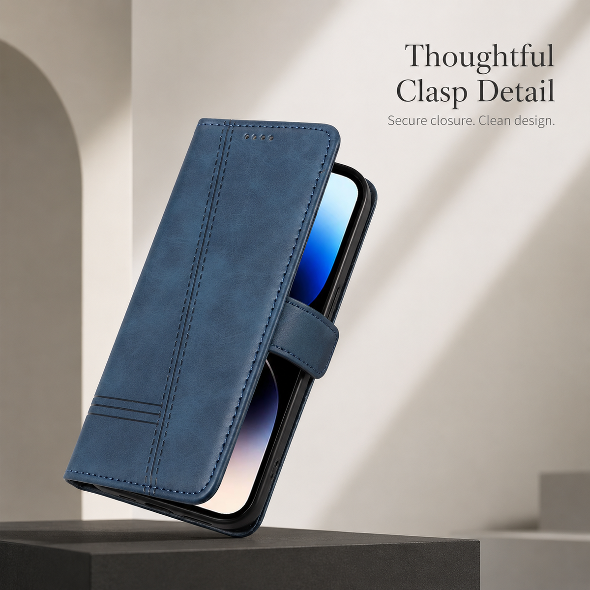 Premium iPhone Case Leather Flip Wallet Magnetic Card Holder Stand Anti Scratch Non Slip Protective Book Cover Storage Compartment Slim Folio Case
