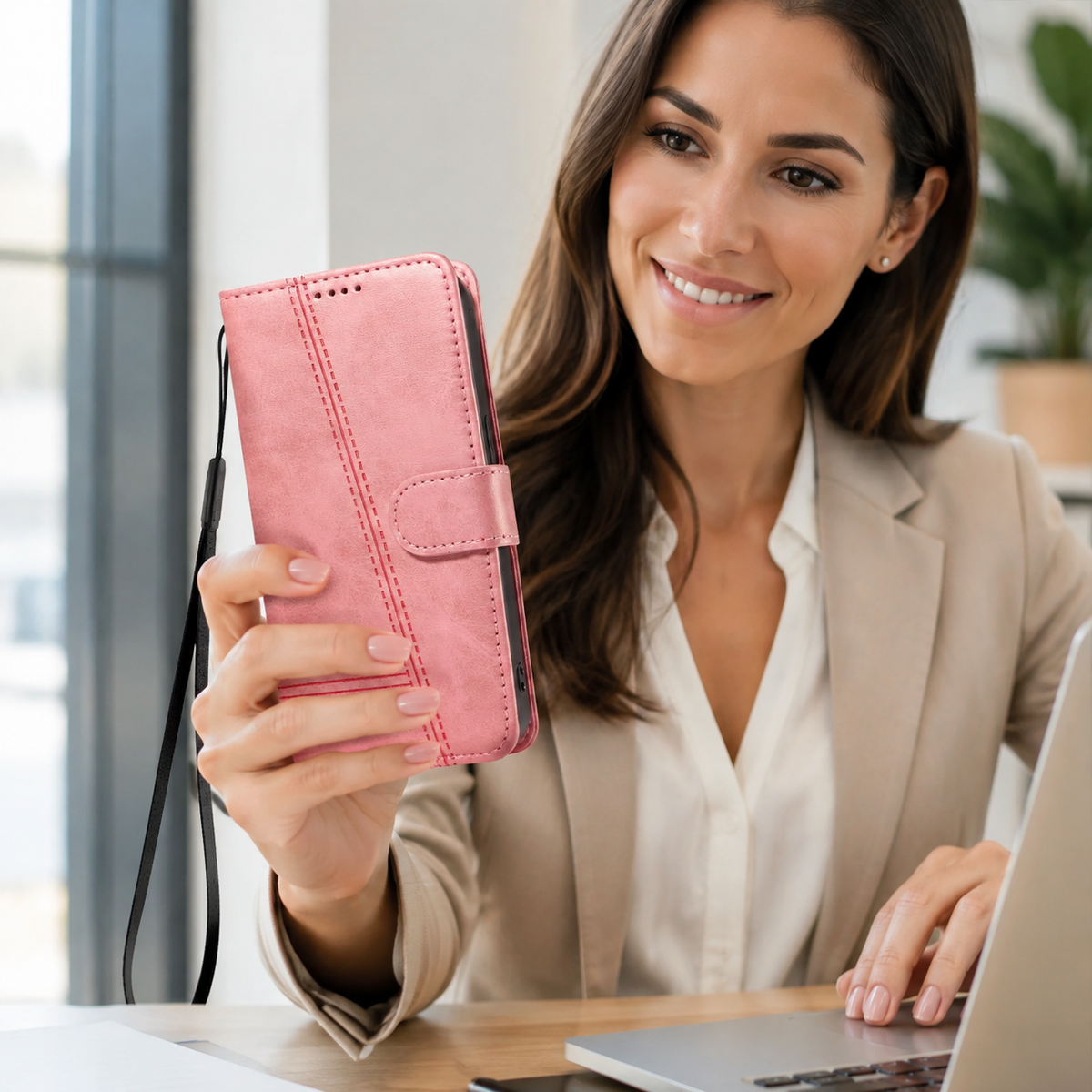 Premium iPhone Case Leather Flip Wallet Magnetic Card Holder Stand Anti Scratch Non Slip Protective Book Cover Storage Compartment Slim Folio Case