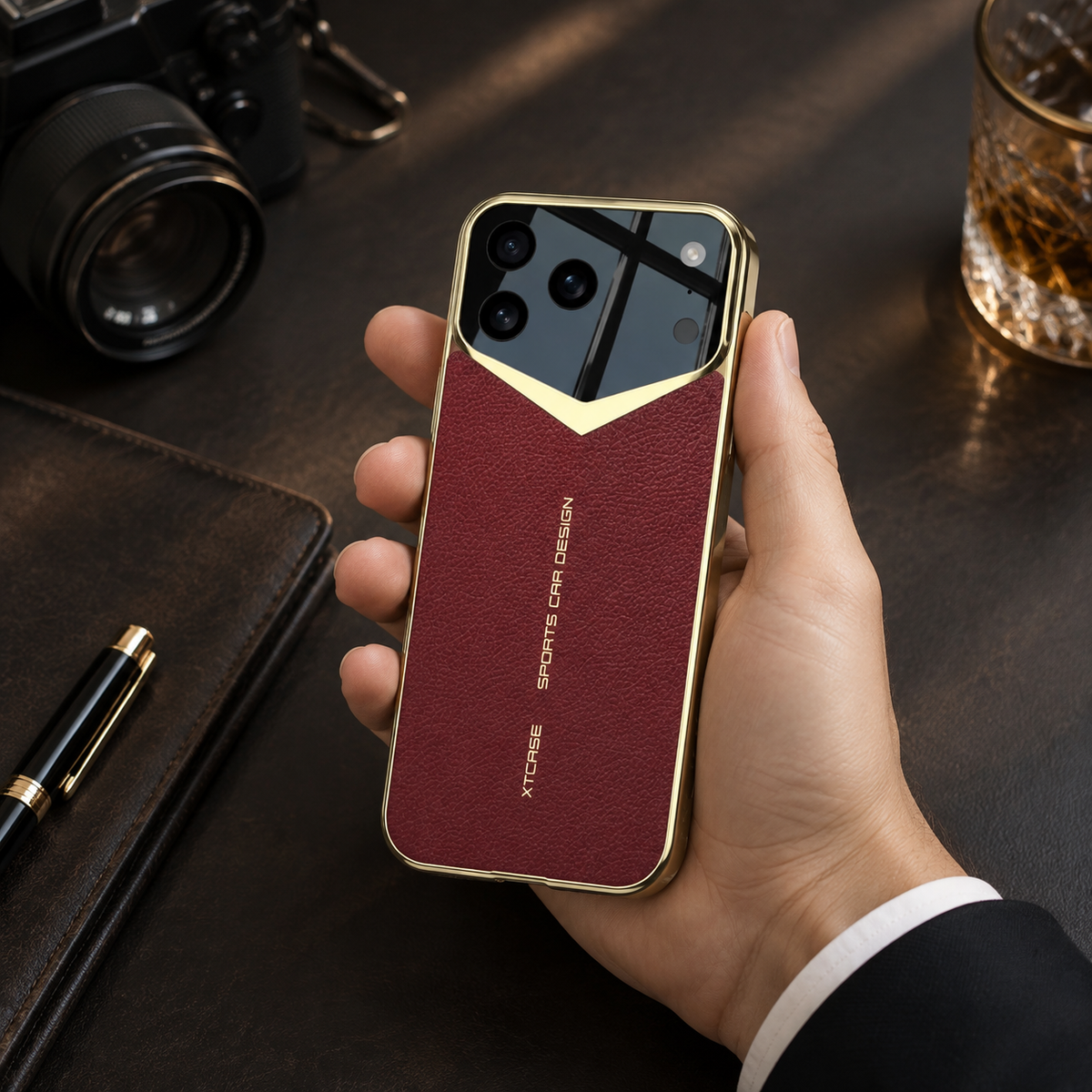 Premium iPhone Case Leather Ultra Thin Protective Cover Camera Lens Protection Shockproof Anti Fingerprint Anti Scratch Slim Full Coverage Soft Grip