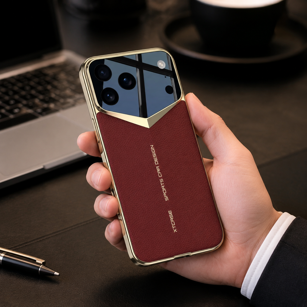 Premium iPhone Case Leather Ultra Thin Protective Cover Camera Lens Protection Shockproof Anti Fingerprint Anti Scratch Slim Full Coverage Soft Grip