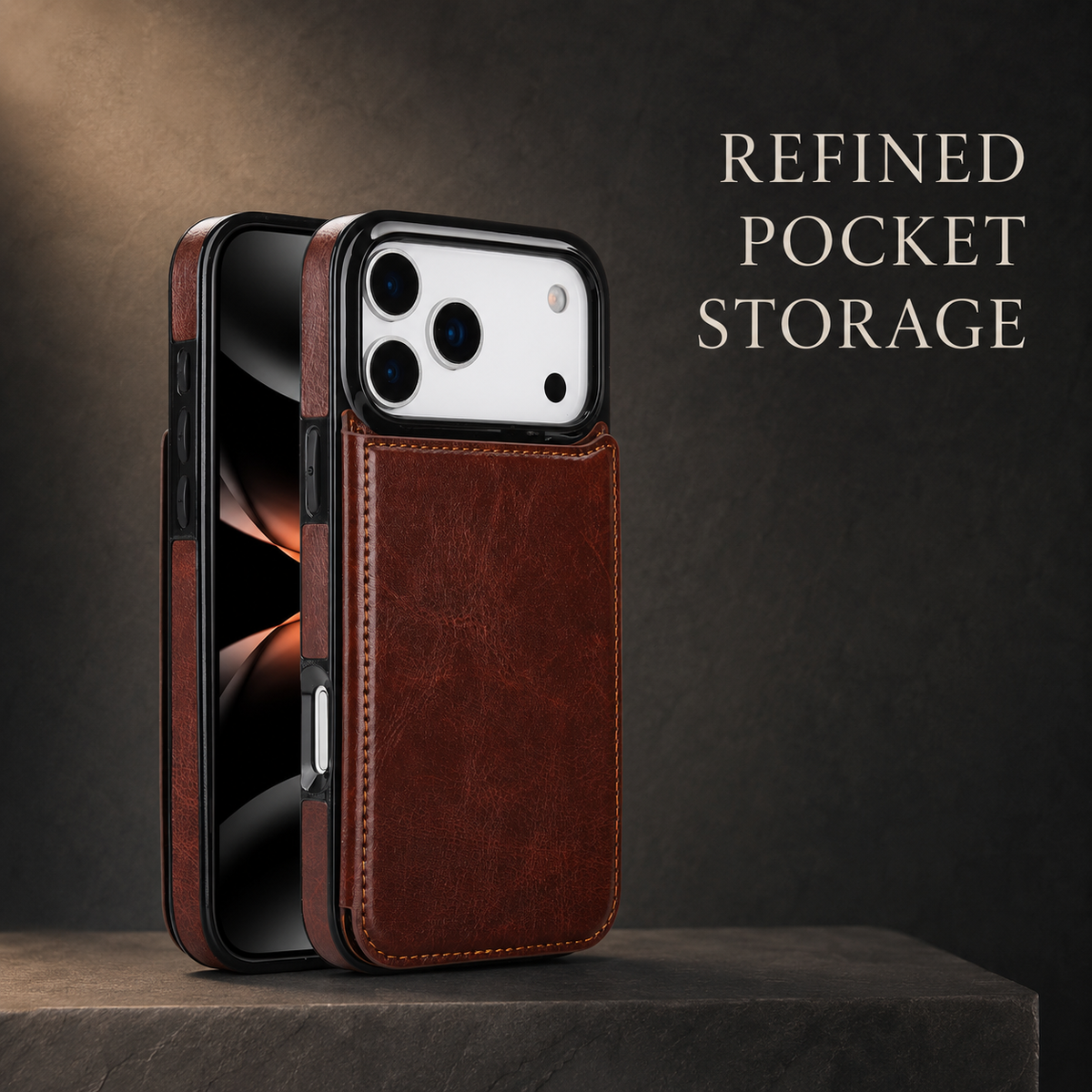 Premium iPhone Case Leather Wallet Card Holder Magnetic Closure Kickstand Shockproof Protective Cover Anti Scratch Slim Lightweight Soft Full Coverage