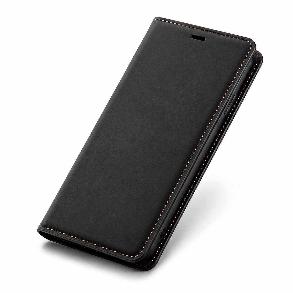 Premium iPhone Case Leather Wallet Flip Cover Card Holder Cash Pocket Magnetic Closure Kickstand Shockproof Protective Case Suede Slim Lightweight Full Coverage