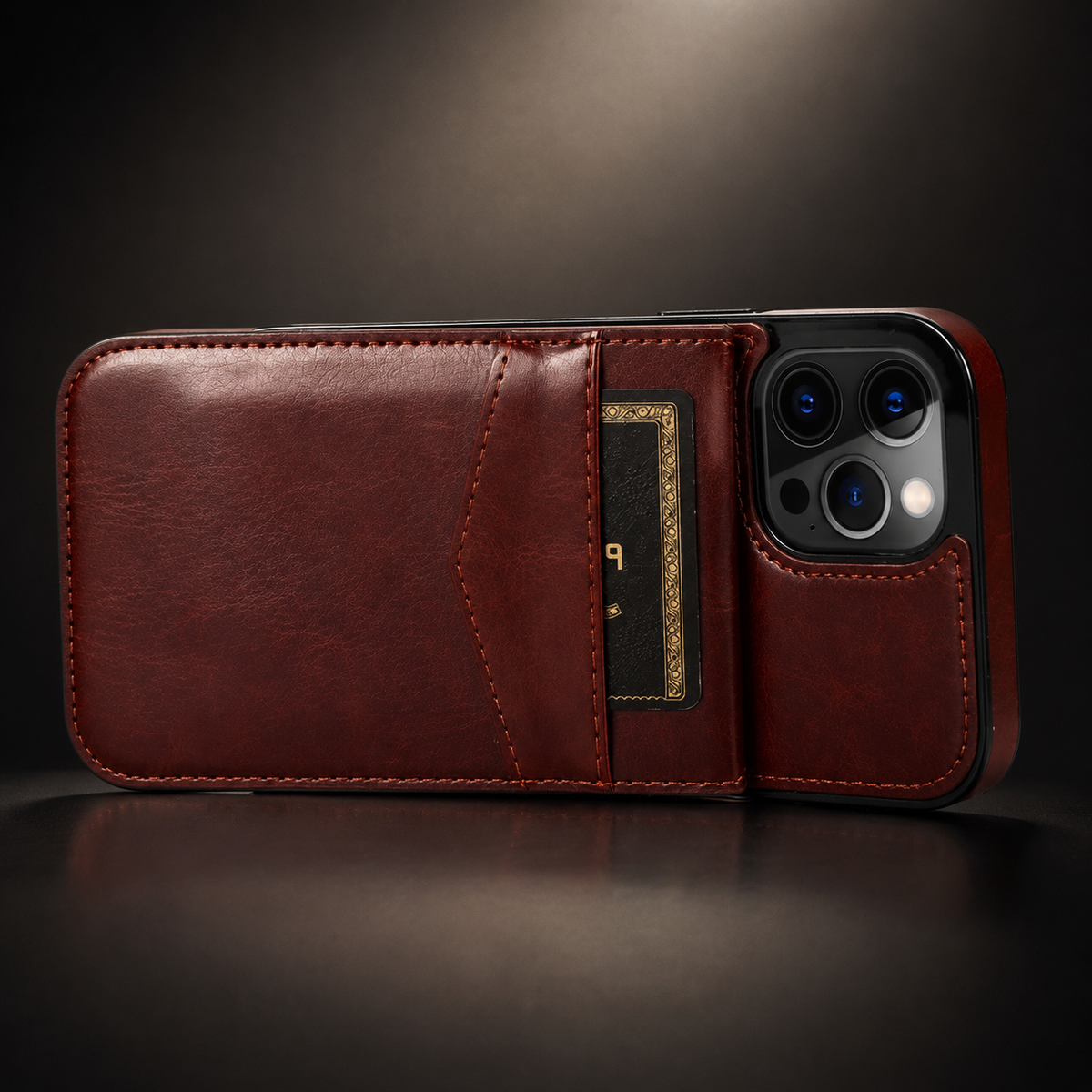 Premium iPhone Case Leather Wallet Flip Cover Card Holder Kickstand Shockproof Protective Case Anti Fingerprint Anti Scratch Non Slip Slim Full Access Retro