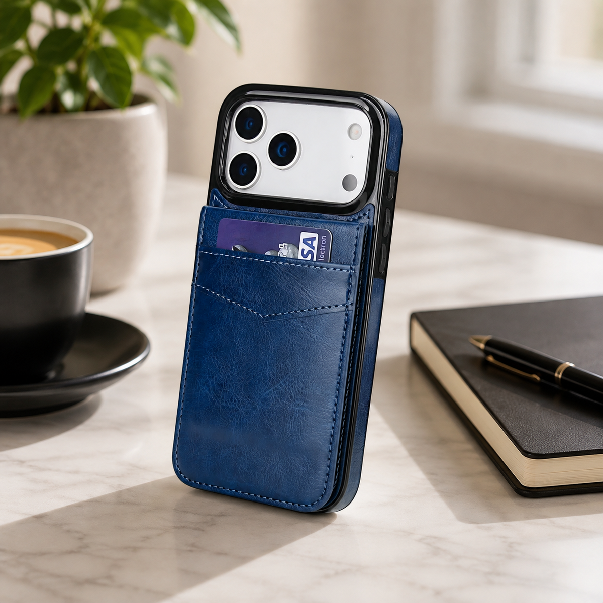 Premium iPhone Case Leather Wallet Flip Cover Card Holder Kickstand Shockproof Protective Case Anti Fingerprint Anti Scratch Non Slip Slim Full Access Retro