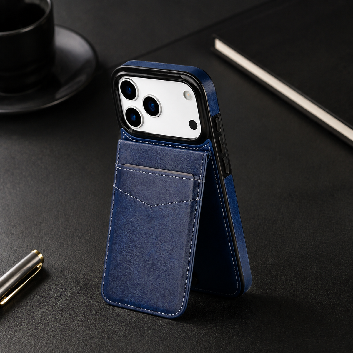 Premium iPhone Case Leather Wallet Flip Cover Card Holder Kickstand Shockproof Protective Case Anti Fingerprint Anti Scratch Non Slip Slim Full Access Retro