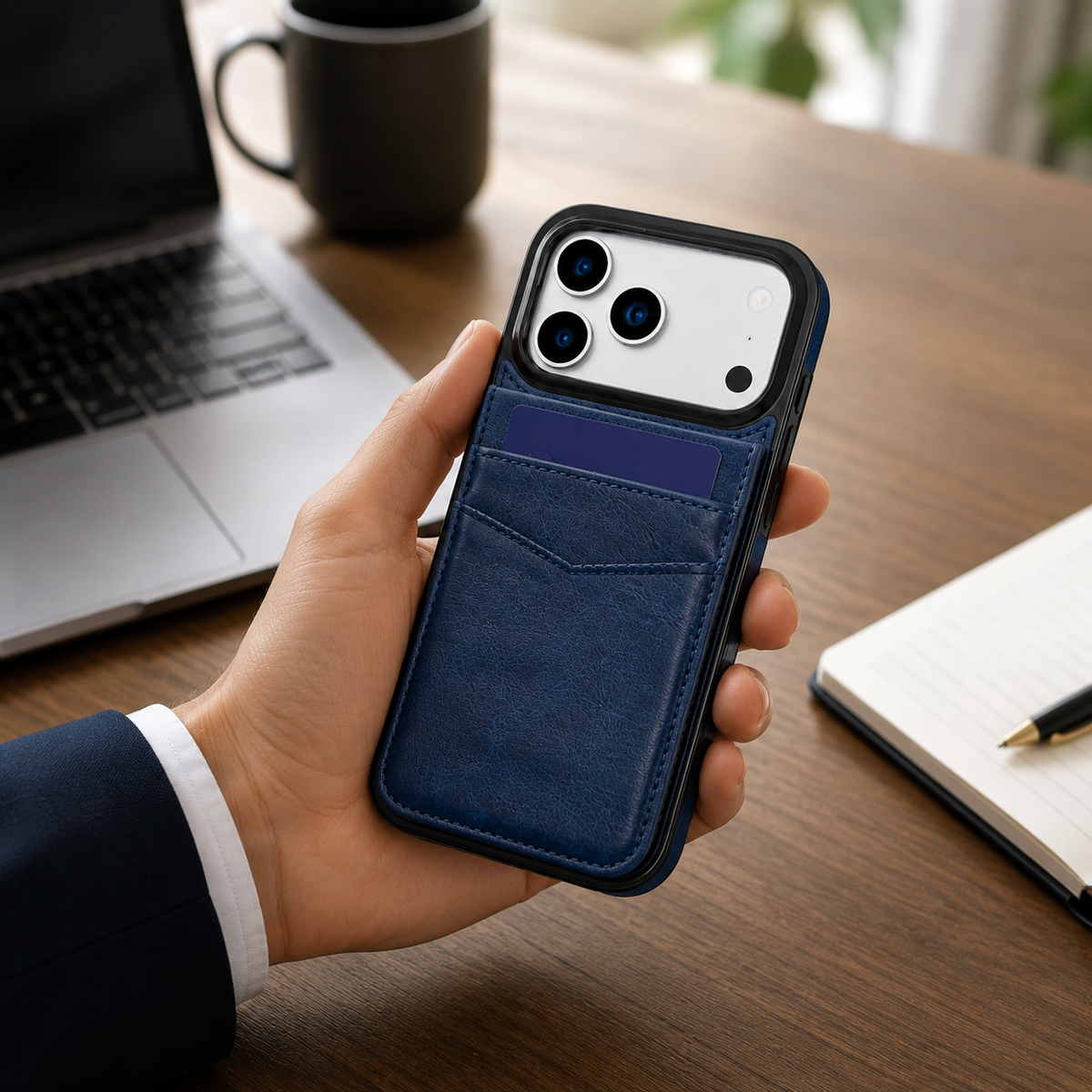 Premium iPhone Case Leather Wallet Flip Cover Card Holder Kickstand Shockproof Protective Case Anti Fingerprint Anti Scratch Non Slip Slim Full Access Retro
