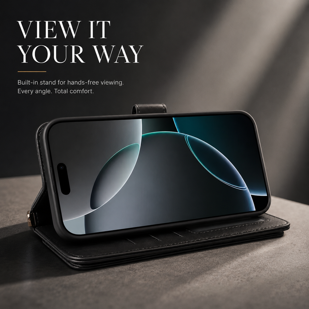 Premium iPhone Case Leather Wallet Flip Cover Card Holder Magnetic Closure Shockproof Protective Case Kickstand Anti Scratch Slim Full Body Protection