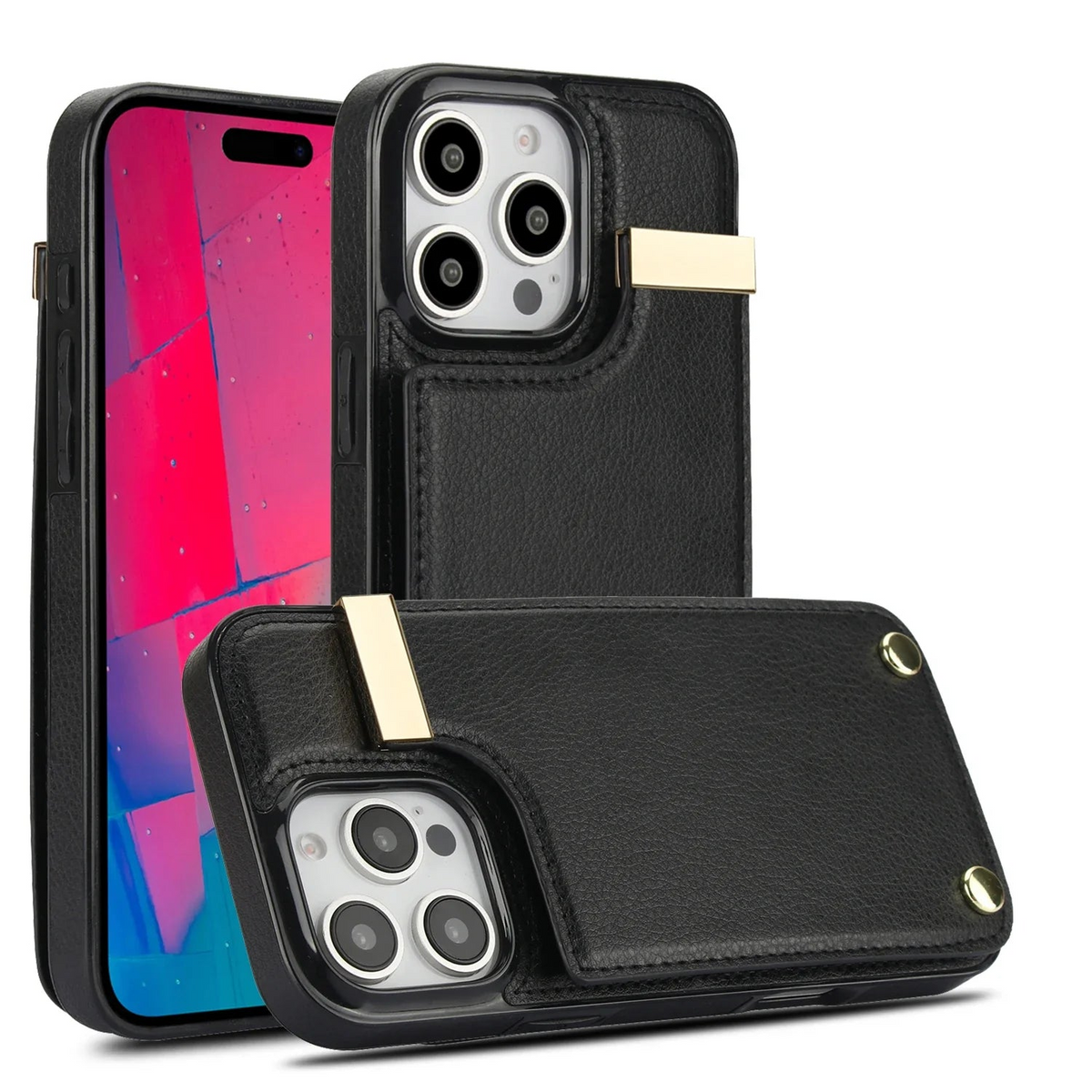 Premium iPhone Case Leather Wallet Flip Cover Card Holder Secure Pocket Magnetic Closure Shockproof Full Protection Slim Elegant Stand Design