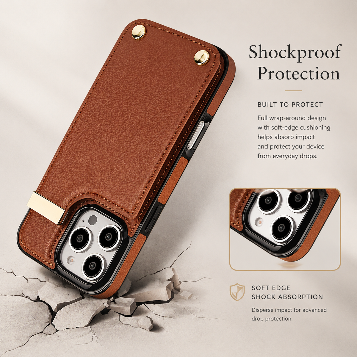 Premium iPhone Case Leather Wallet Flip Cover Card Holder Secure Pocket Magnetic Closure Shockproof Full Protection Slim Elegant Stand Design
