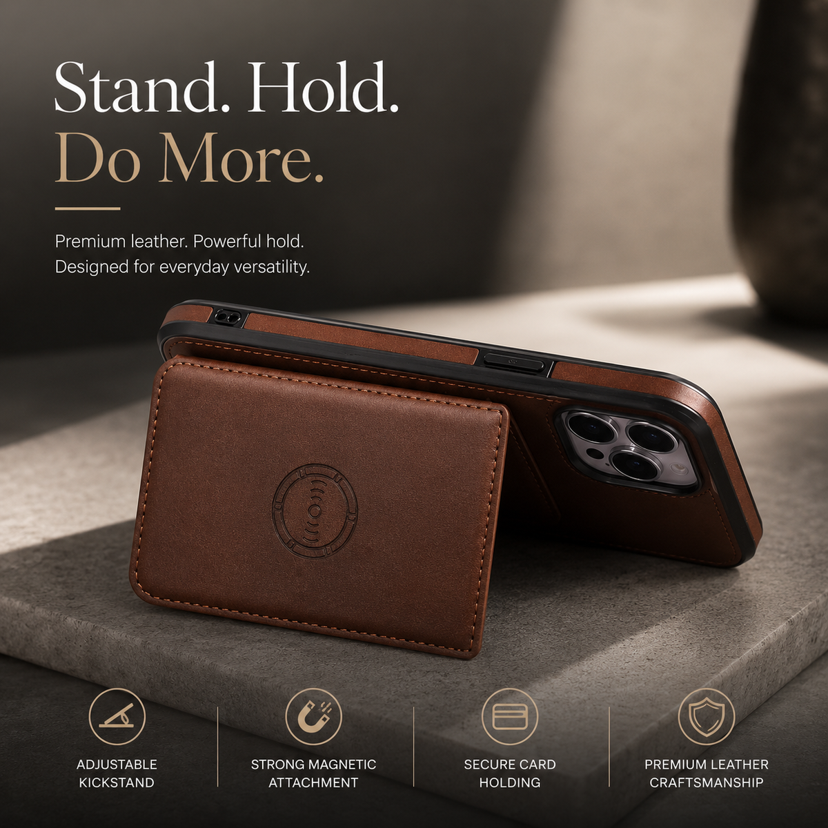 Premium iPhone Case Leather Wallet RFID Blocking Card Holder Magnetic Closure Shockproof Protective Cover Full Coverage Anti Scratch Slim Secure Storage