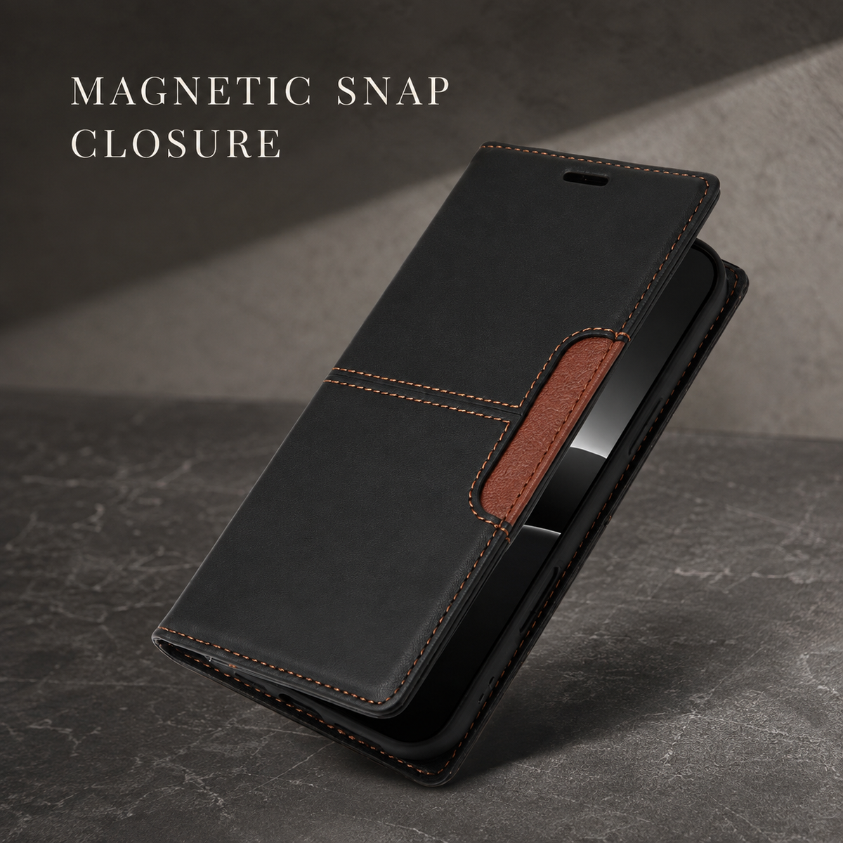 Premium iPhone Case Leather Wallet RFID Card Holder Magnetic Shockproof Protective Cover Kickstand Anti Fingerprint Anti Scratch Non Slip Full Coverage