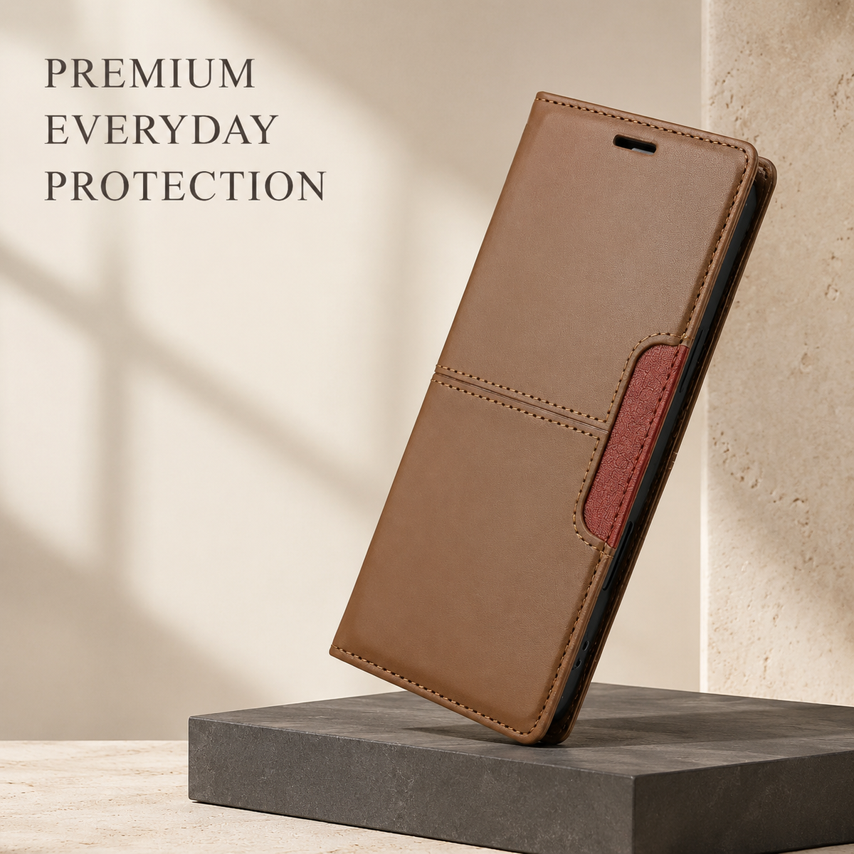 Premium iPhone Case Leather Wallet RFID Card Holder Magnetic Shockproof Protective Cover Kickstand Anti Fingerprint Anti Scratch Non Slip Full Coverage