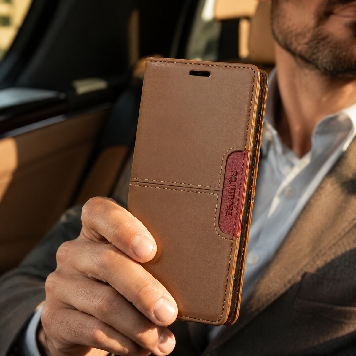 Premium iPhone Case Leather Wallet RFID Card Holder Magnetic Shockproof Protective Cover Kickstand Anti Fingerprint Anti Scratch Non Slip Full Coverage