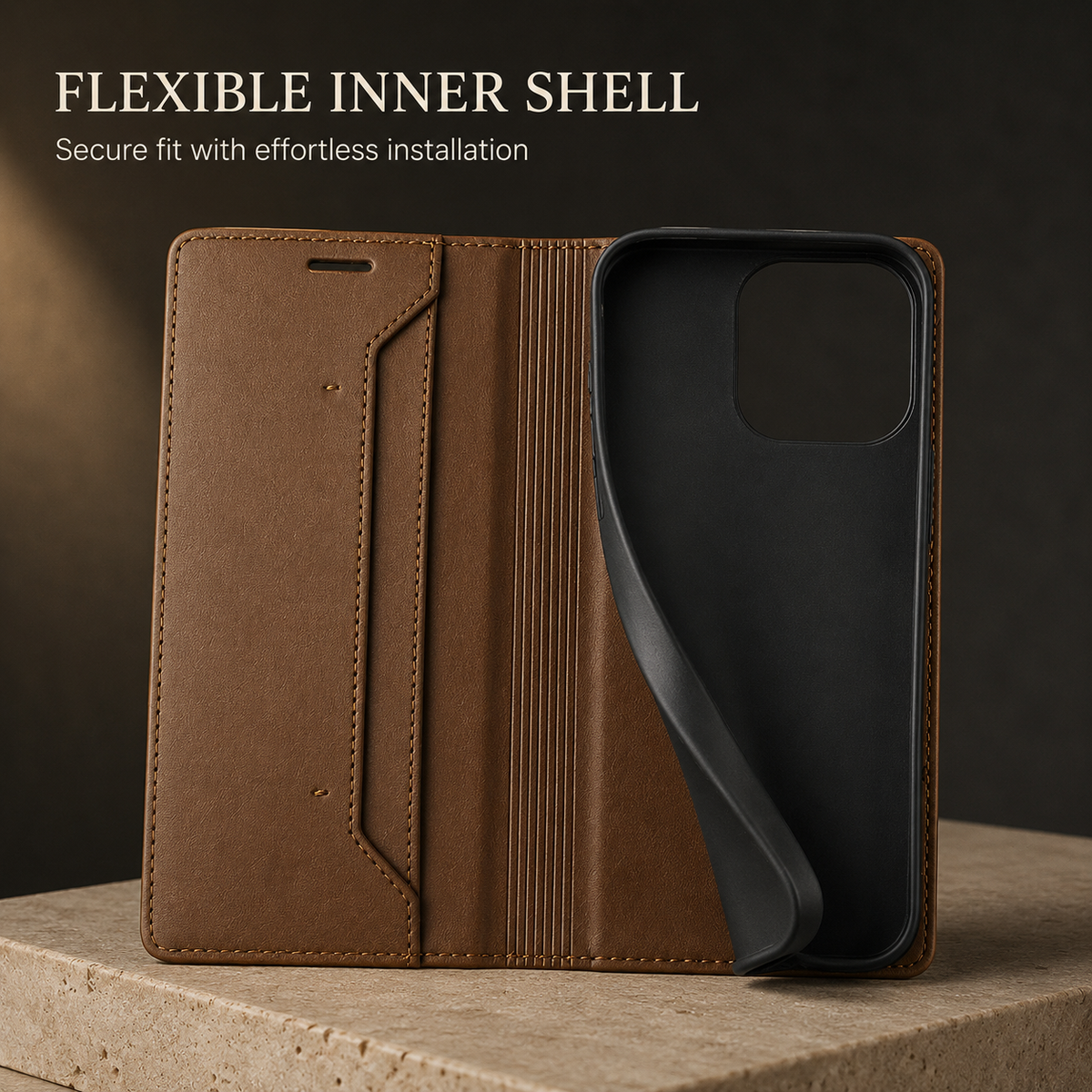Premium iPhone Case Leather Wallet RFID Card Holder Magnetic Shockproof Protective Cover Kickstand Anti Fingerprint Anti Scratch Non Slip Full Coverage