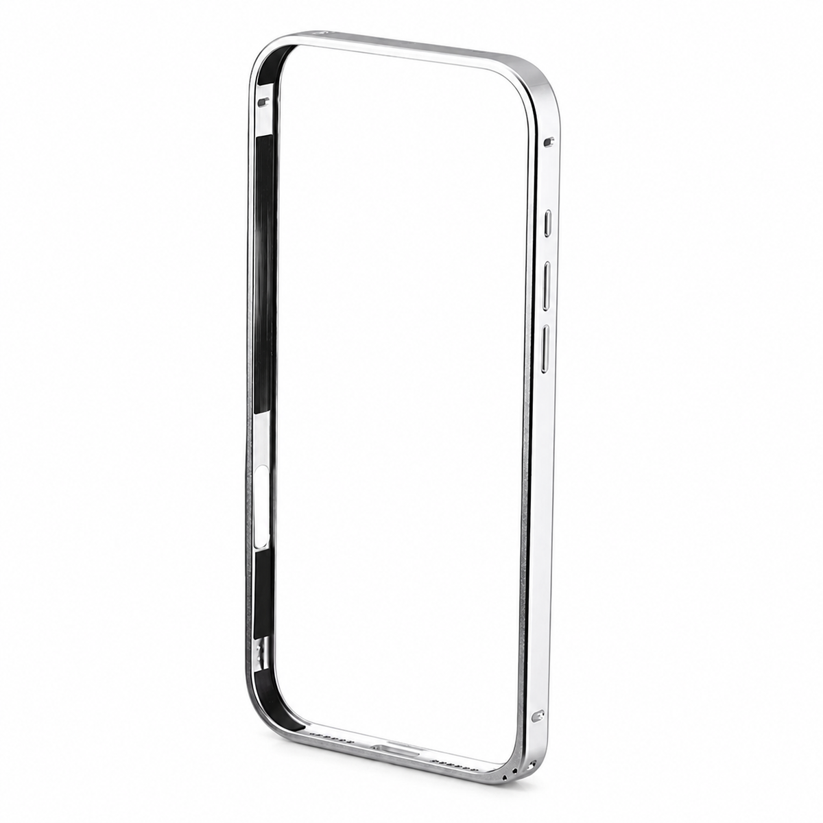 Premium iPhone Case Lightweight Aluminum Alloy Metal Frame Thin Bumper Titanium Style Protective Back Slim Reinforced Edge Corner Cover Case