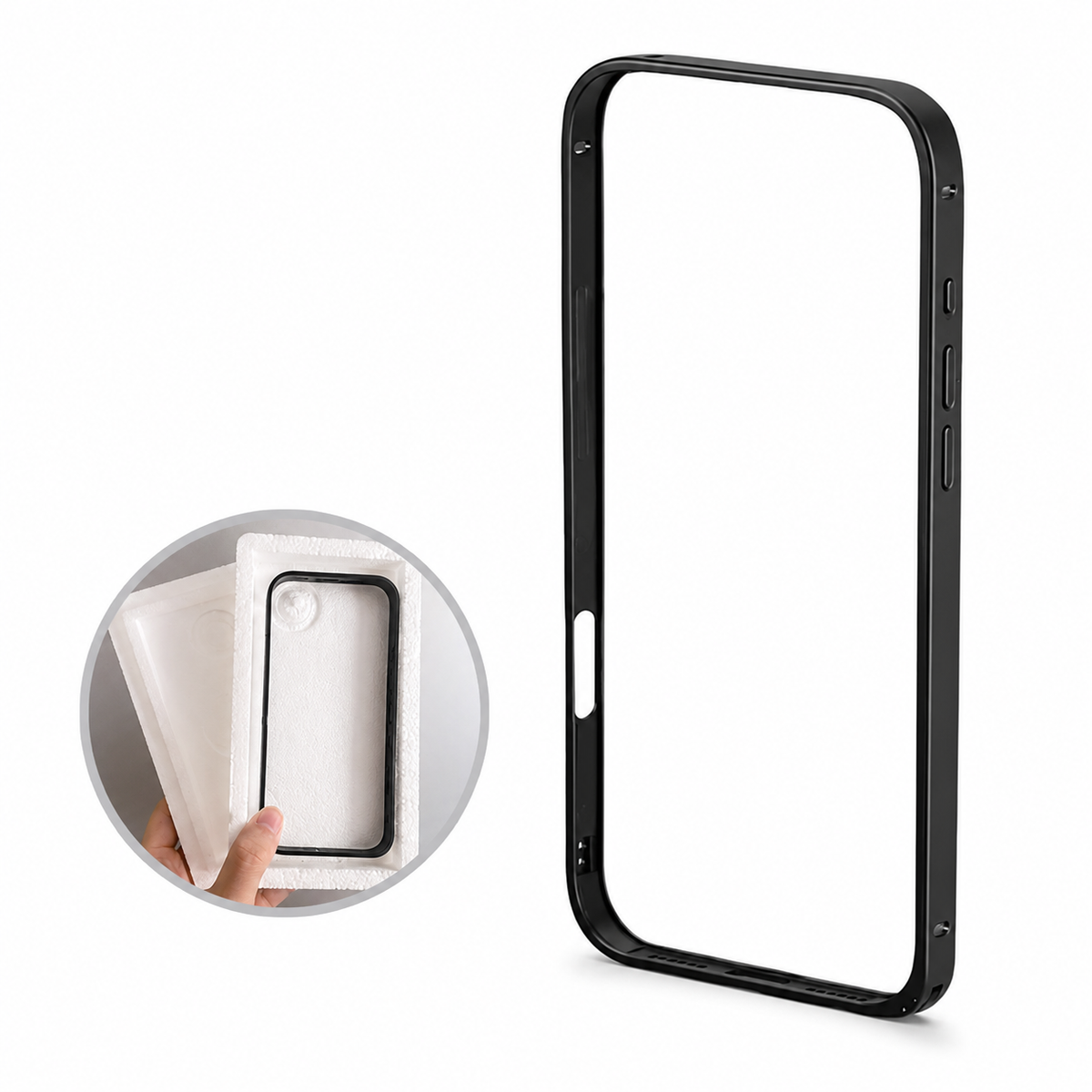 Premium iPhone Case Lightweight Aluminum Alloy Metal Frame Thin Bumper Titanium Style Protective Back Slim Reinforced Edge Corner Cover Case
