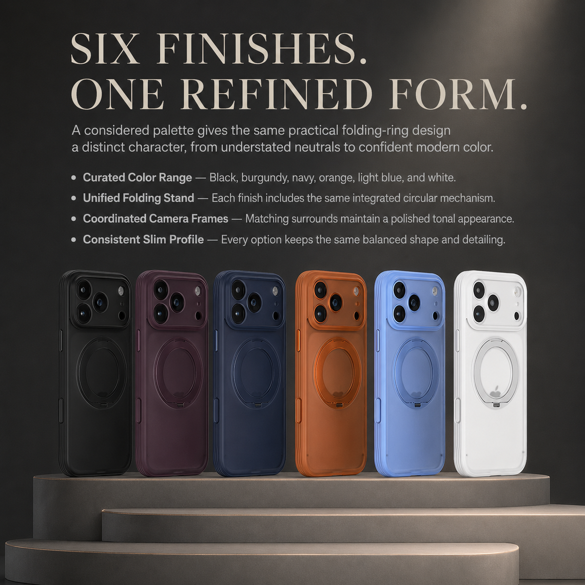 Premium iPhone Case MagSafe 360 Rotating Magnetic Kickstand Skin Feel AI Camera Button Shockproof PC TPU Slim Protective Bumper Cover Case Design