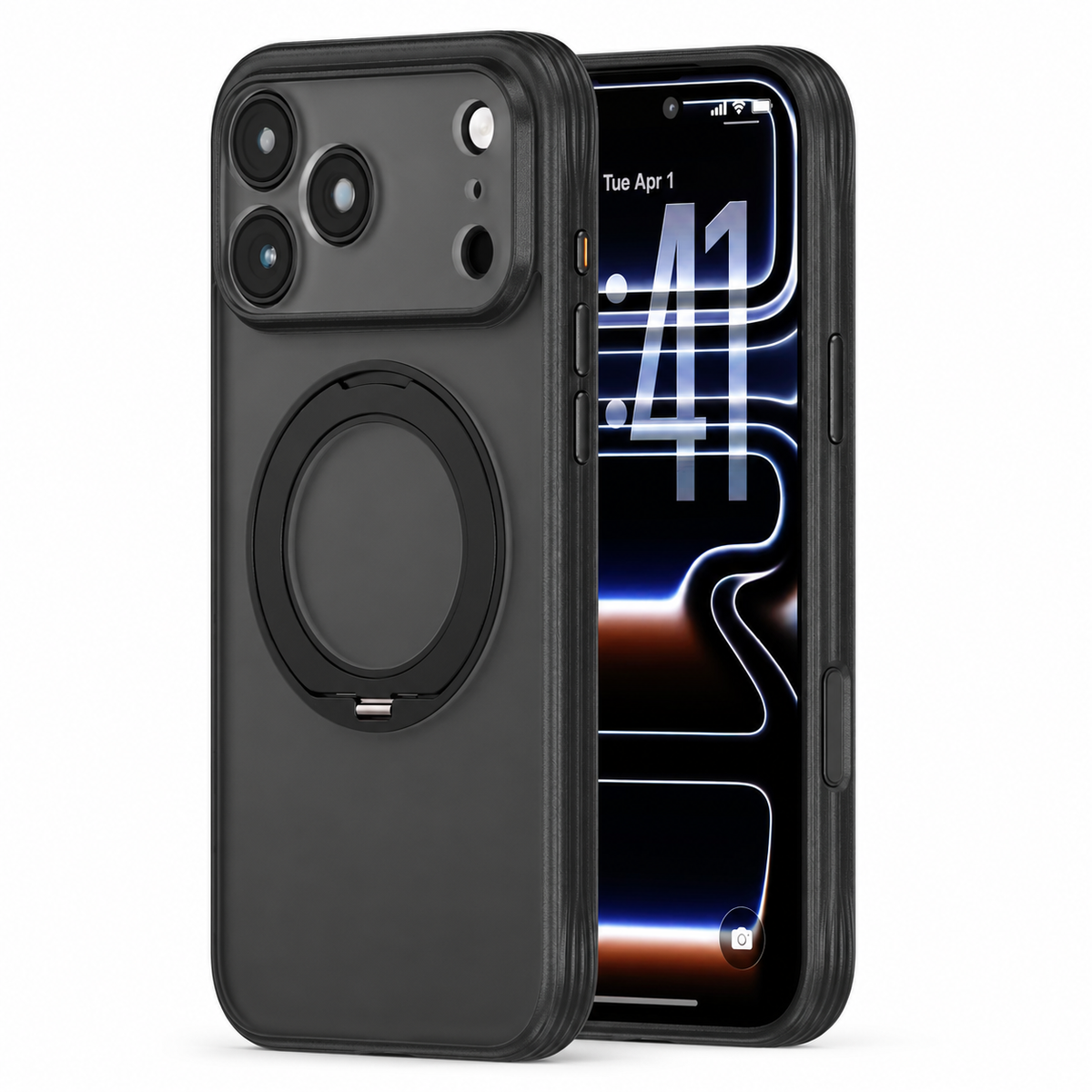 Premium iPhone Case MagSafe 360 Rotating Magnetic Kickstand Skin Feel AI Camera Button Shockproof PC TPU Slim Protective Bumper Cover Case Design