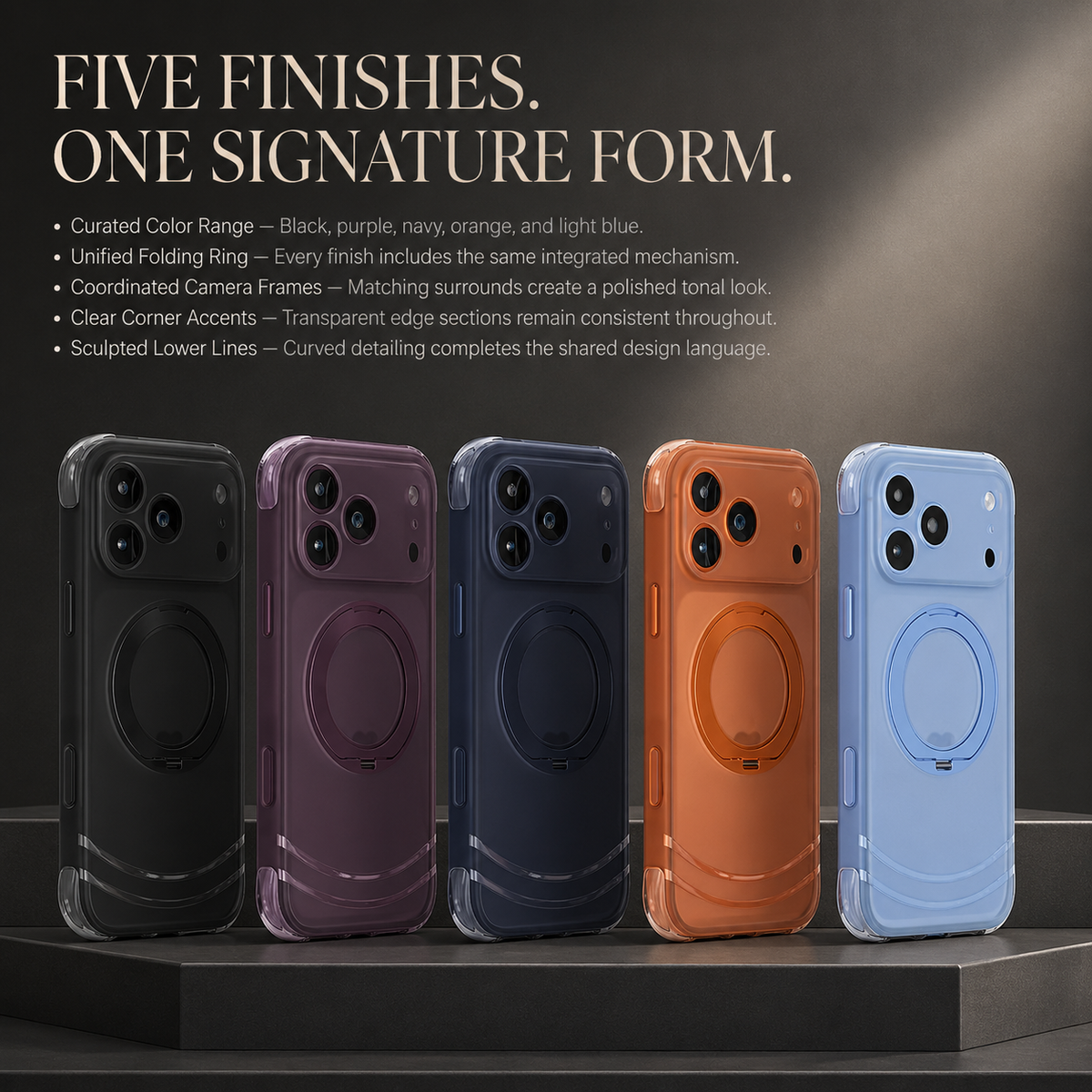Premium iPhone Case MagSafe 360 Rotating Magnetic Kickstand Skin Feel AI Key Shockproof PC TPU Slim Fit Protective Bumper Phone Cover Case Design
