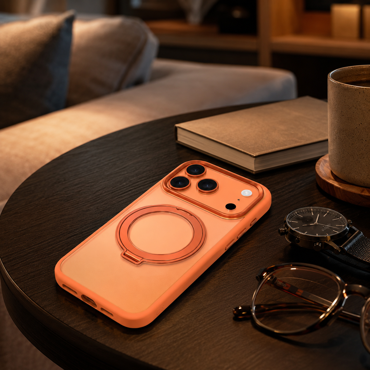Premium iPhone Case MagSafe 360 Rotating Magnetic Kickstand Skin Feel Metal Lens Shockproof PC TPU Slim Protective Bumper Cover Case Design