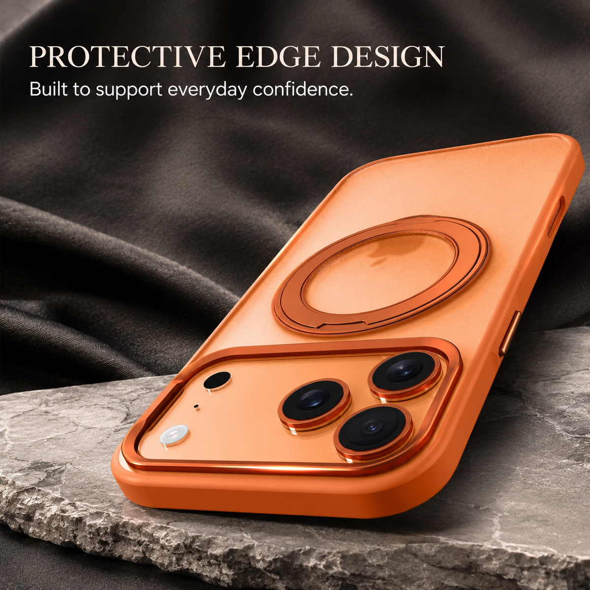 Premium iPhone Case MagSafe 360 Rotating Magnetic Kickstand Skin Feel Metal Lens Shockproof PC TPU Slim Protective Bumper Cover Case Design
