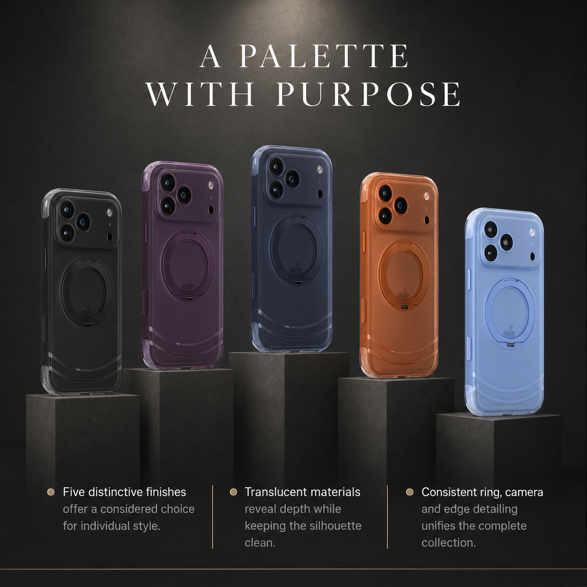Premium iPhone Case MagSafe 360 Rotating Ring Stand AI Key Cover Skin Feel Shockproof PC TPU Magnetic Slim Fit Protective Bumper Phone Case