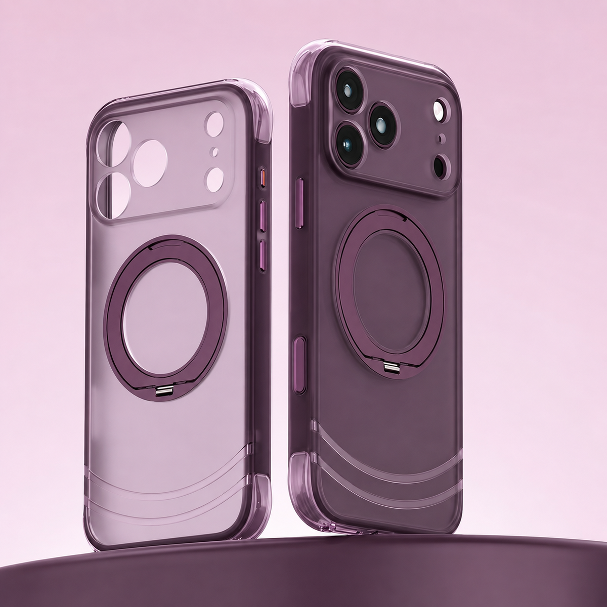 Premium iPhone Case MagSafe 360 Rotating Ring Stand AI Key Cover Skin Feel Shockproof PC TPU Magnetic Slim Fit Protective Bumper Phone Case